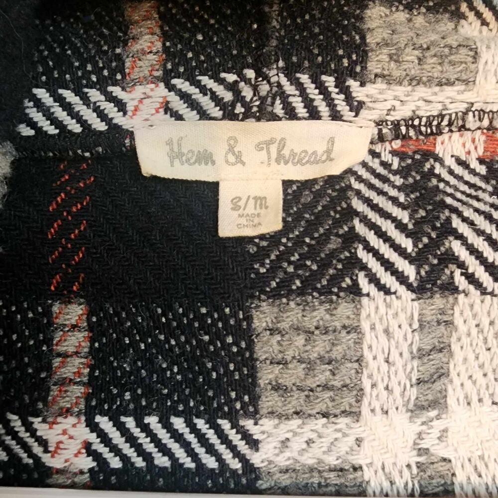 Hem & Thread Hooded Vest - Plaid - S/M - Picture 3 of 4